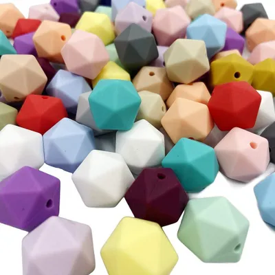 Imagen del producto de Perlas de silicona de 14 mm, 50 unidades, surtido de colores, para la fabricación de joyería