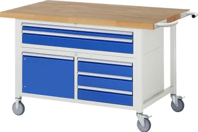 Produktbild von Rau Fahrbare Werkbank 8922, B1500xT900xH880mm, 5x Schublade-TA, 1x Tür