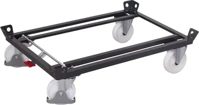 Produktbild von VARIOfit Palettenfahrgestell für Gitterboxen/Europaletten mit Polyamidbereifung 1210x810mm Anthrazitgrau RAL 7016