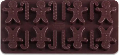 Produktbild von Dr. Oetker Silikon-Schokoladenform "Lebkuchenmann", Form für 16 Köstlichkeiten, hochwertige Silikonbackform für Schokolade, perfekt geformte Köstlichkeiten für die Weihnachtszeit, (Farbe: braun)
