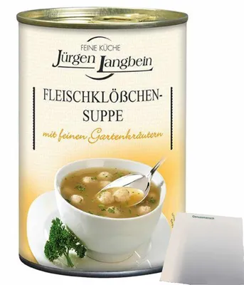 Produktbild von Jürgen Langbein Fleischklößchen-Suppe (400ml Dose) + usy Block