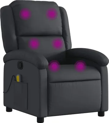 Produktbild von vidaXL Massagesessel Schwarz Echtleder