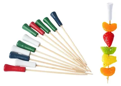 Productafbeelding van Solidchoice - 200 Stuks Bamboe Cocktailprikkers in Golfstijl