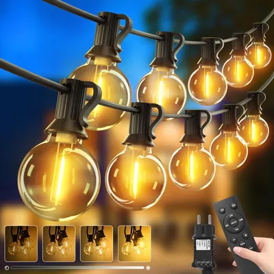 2er-Set 30 m LED-Lichterkette Außen mit Fernbedienung, Timer