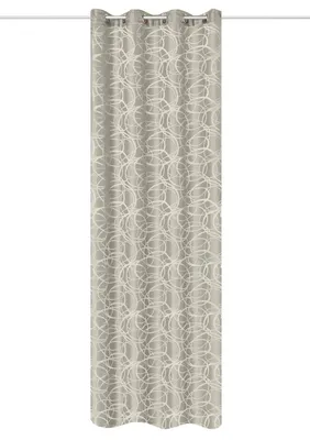 Produktbild von HOME WOHNIDEEN Ösenschal Deko Jacquardgemustert "Lenny" 245 x 140 cm 1x Fertigdeko Taupe