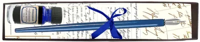 Produktbild von Standardgraph Kalligraphie-Set SIMPLE blau, Federhalter + Tinte 10 ml
