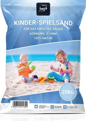 Produktbild von 4myBaby GmbH - Spielsand 25kg | Quarz Sand für Sandkasten | Kinder Spielsand | Dekosand | Spiel sand für Sand kasten | Sandkasten Sand | Gewaschener
