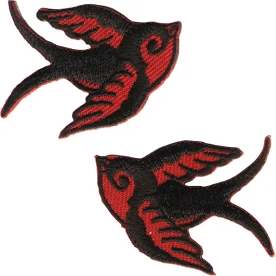 Produktbild von Aufnäher - Schwalbe - klein schwarz-rot 2er Set - Patch
