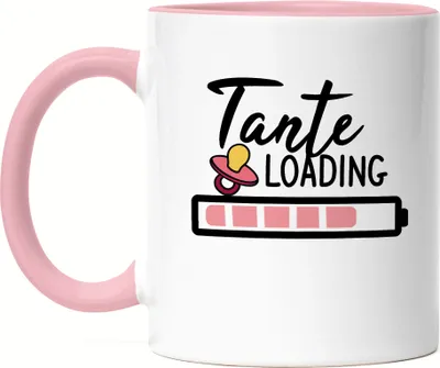 Produktbild von Tante Loading Tasse Rosa für werdende Tanten zur Geburt Babynews Nichte Neffe Ich werde Tante Geschenk Tasse