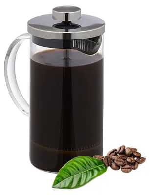 French Press Kaffeemaschine 600 ml Glas & Edelstahl