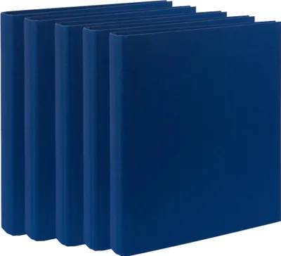 Produktbild von Ordner DINA4 schmal, Ringordner inkl. Klarsichtfolien (navy) (5 Stk.)