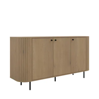 Produktbild von Kommode OWAL Eiche Cremona 164,6 × 85,4 × 42,3 cm – Modernes Sideboard mit 3 Türen