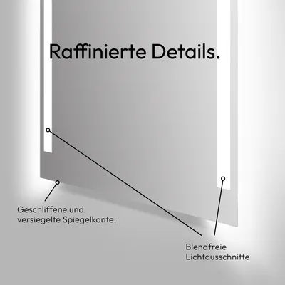 Produktbild von LED Badspiegel 80×60 cm, Aluminiumrahmen, Lichtfarbe neutralweiß, IP24