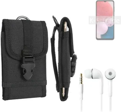 Produktbild von K-S-Trade Holster Schutz Hülle kompatibel mit Samsung Galaxy A13 Gürteltasche Handy Hülle Tasche outdoor Seitentasche schwarz 1x + Kopfhörer