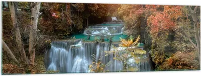 Produktbild von Bilder auf glas - Park Wasserfall Wasser - 160x50cm - Glasbilder - Wandbilder - Kunstdruck - zum Aufhängen bereit - Wanddekoration aus Glas - Glas Bilder - Wandbild auf Glas - GAB160x50-3995
