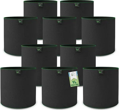 Produktbild von TTL GARDEN Pflanzsack 1L – 10er Set Stofftöpfe aus Filz & Vliesstoff
