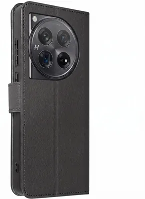 Image de Avizar, Étui en cuir synthétique pour OnePlus 12 5G avec emplacements pour cartes, Noir, productTiles.product.images.aiGenerated