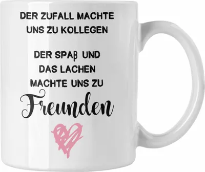 Produktbild von Trendation - Jobwechsel Tasse Geschenk Kollegin Abschiedsgeschenk Neuer Job Der Zufall Machte Uns Zu Kollegen (Weiß)