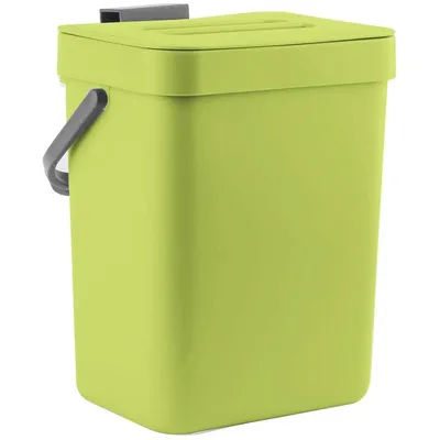 Produktbild von Biomülleimer Küche 3L - Kleiner Mülleimer für die Arbeitsplatte - Komposter & Abfalleimer für Küche, Schreibtisch & Wohnmobil - Grün