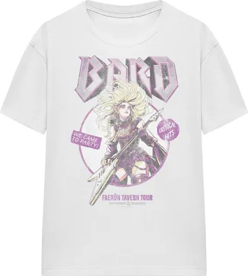 Obrázek produktu pro Dungeons & Dragons – tričko „Bard Glam Rock Tour“ pro ženy TV30581 (XXL) (bílé)