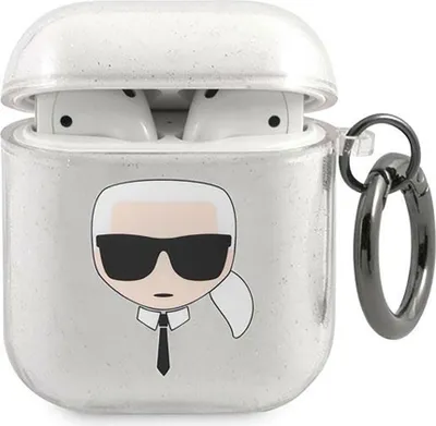 Immagine prodotto di Karl Lagerfeld Kla2Ukhgs Airpods 1/2Cover Srebrny/Silver Glitter Karl's Head