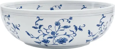 Immagine prodotto di vidaXL Lavabo da appoggio bianco e blu, rotondo, Ø 41 x 14 cm, Vetroceramica