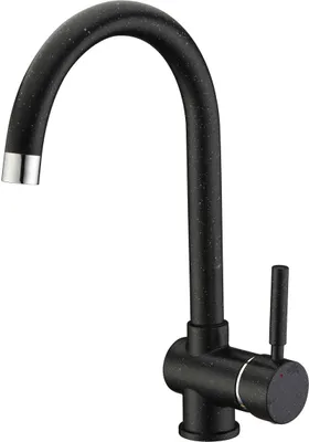 Produktbild von Design Spültischtischarmatur stehend mit U-Auslauf Schwarzgranit