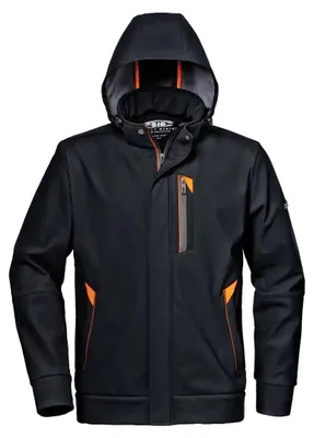 Immagine prodotto di Giacca da lavoro softshell Sir Safety Revolution da uomo, idrorepellente con cappuccio staccabile, XL, nera