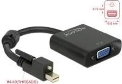 Obrázok produktu pre DeLOCK 62641, 0,25 m, Mini DisplayPort, VGA (D-Sub), Samec, Samica, Zlato