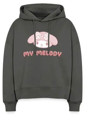 Produktbild von Spreadshirt My Melody Portrait Frauen Boxy Organic Hoodie, M, Anthrazit