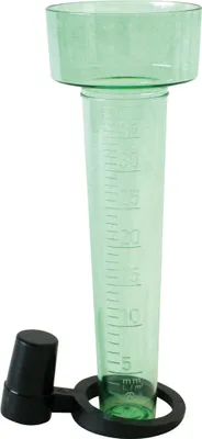 Produktbild von Xclou Garden Regenmesser, robustes Gartenzubehör, Niederschlagsmesser aus hochwertigem Polystyrol, wetterfest, ca. Ø 8 x H 24,5 cm, transparent/grün