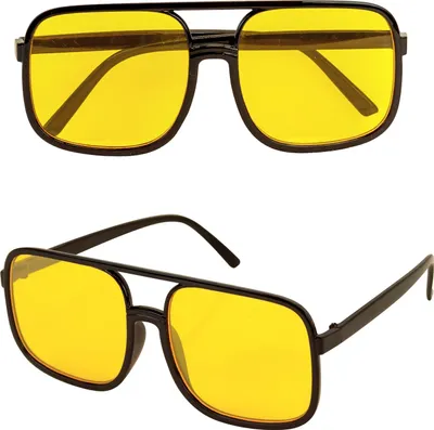 Produktbild von Brille Hip Hop gelb 90er Mottoparty Karneval Fasching