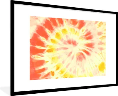 Produktbild von MuchoWow® Gerahmtes Poster Sommer - Krawattenfärbung - Rot 90x60 cm - Poster mit Schwarzem Bilderrahmen Wandposter Rahmen Foto Bilder - Wanddekoration - Fotos