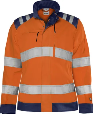 Produktbild von Fristads High Vis Green Jacke Damen Kl. 3 4068 GPLU 131984, Farbe:warnschutz-orange/marine, Größe:4XL