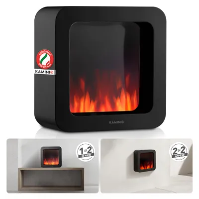 Immagine prodotto di KAMINIO Camino da tavolo elettrico MIA L - Camino da tavolo elettrico decorativo con effetto fiamma 3D, batteria a lunga durata per un utilizzo portatile - Nero