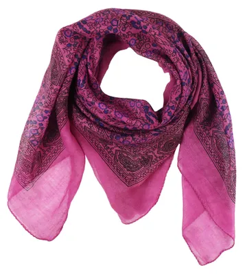 Produktbild von Baumwolltuch - Indisches Muster 1 - magenta - quadratisches Tuch