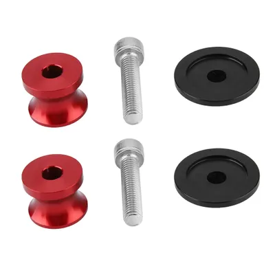 Produktbild von 2 kusy 8mm CNC cievky na stojan motocykla - červené cievky na kyvné rameno pre univerzálnu montáž