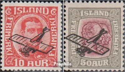 Produktbild von Briefmarken Island 1928 Mi 122-123 (kompl.Ausg.) postfrisch Flugpost
