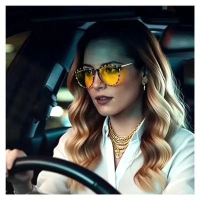 Produktbild von Nachtsichtbrille für Damen - Brille für das Fahren bei Nacht mit gelben Gläsern