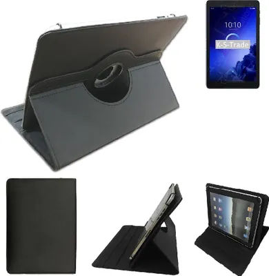 Produktbild von High quality kompatibel mit Alcatel 3T 10 Schutz Hülle 360° Tablet Case Schutzhülle Flip Cover  schwarz. Tablet Hülle drehbar Standfunktion Ultra