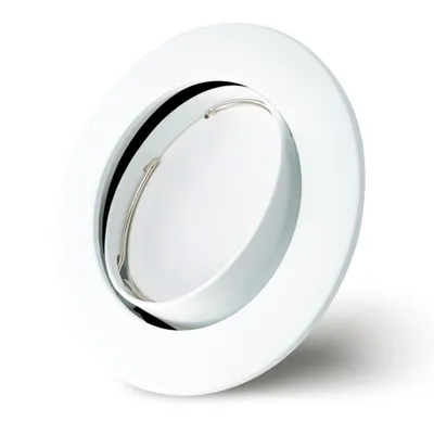 Produktbild von Set Einbaustrahler Weiß Ø75mm Lochbohrung mit LED Modul 5 Watt 400 Lumen Warmweiß 2700K ultra flach 30mm schwenkbar