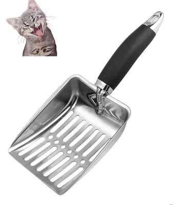 Katzenstreuschaufel aus Metall, rutschfester Griff, 25,9 cm