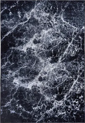 Produktbild von Schwarz Teppich Mazovia - Glamour, Marmor - Teppich für Wohnzimmer, Schlafzimmer, Büro - Maschinenwaschbar - 200 x 300 cm