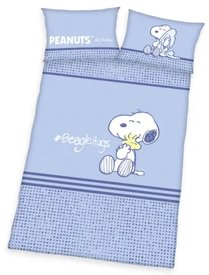 Produktbild von Peanuts Kinder-Renforcé-Bettwäsche 100 x 135 cm, Farbe Blau