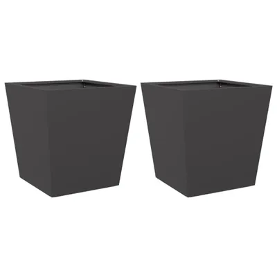 Produktbild von Pflanzkübel 2 Stk. Schwarz 40x40x40 cm Stahl