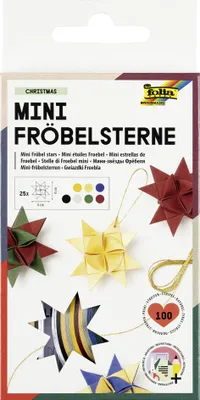 Produktbild von folia Faltpapierstreifen für Fröbelsterne, Weihnachtsfarben