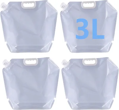 Imagen del producto de Cantimplora plegable de 8 litros, libre de BPA, con 4 compartimentos de 3 litros, ideal para camping y actividades al aire libre