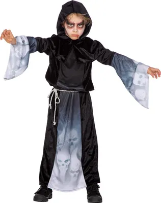 Produktbild von Halloween-Robe Totenkopf, Groesse:116/128