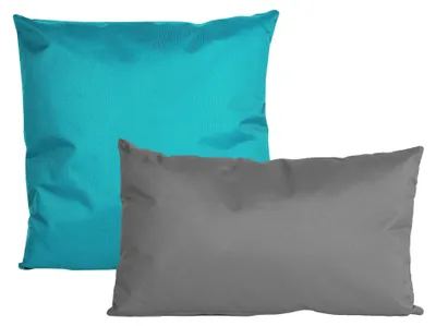 Produktbild von JACK 2er Set 2-farbiges Wende Outdoor Kissen 45x45cm+30x50cm Garten Lotus Effekt Petrol - Anthrazit