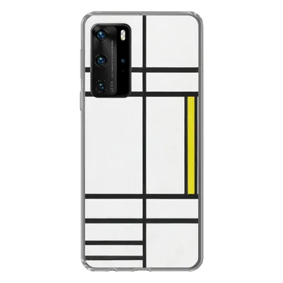 Produktbild von MuchoWow® Handyhülle Schutzhülle Hülle für Huawei P40 Pro Komposition in Weiß, Rot und Gelb - Piet Mondrian Silikon Softcase Handy Hülle - Schutz